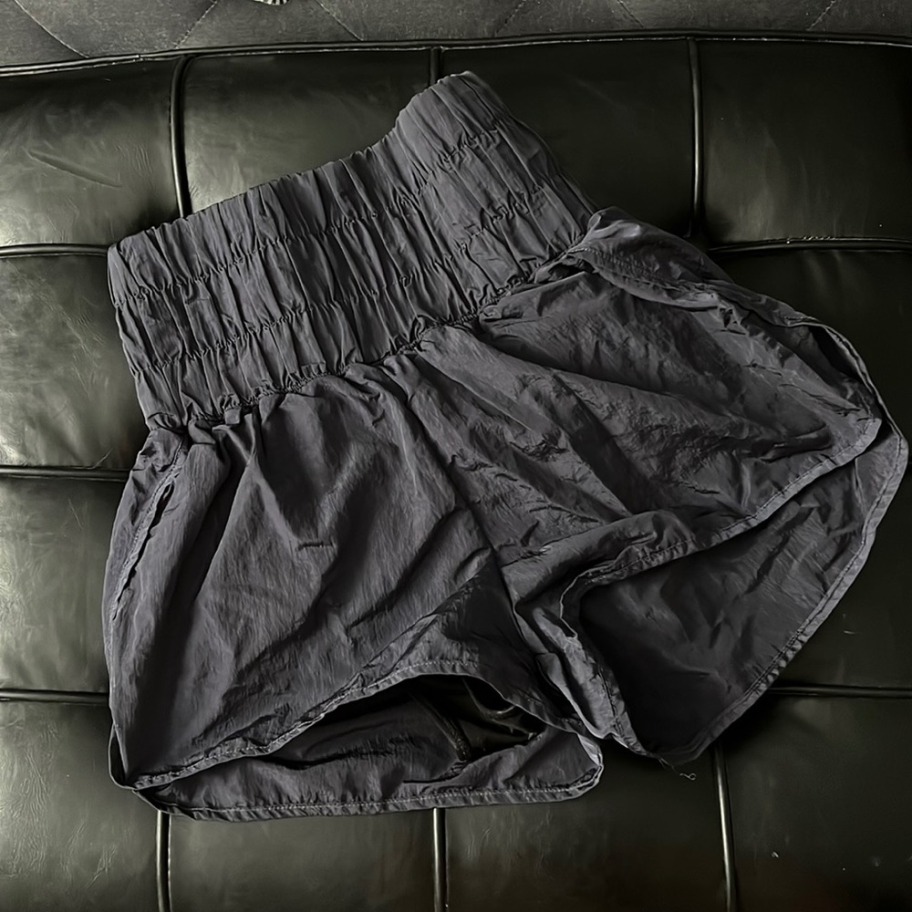 Navy blue high waisted shorts